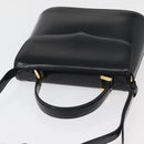 SAINT LAURENT Hand Bag Leather 2way Black Gold Auth 180103-6