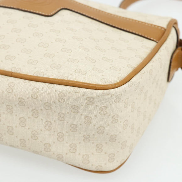 GUCCI Micro GG Supreme Shoulder Bag PVC White Gold 001 14 0412 Auth 180108