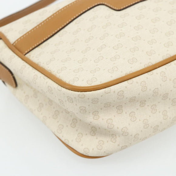 GUCCI Micro GG Supreme Shoulder Bag PVC White Gold 001 14 0412 Auth 180108