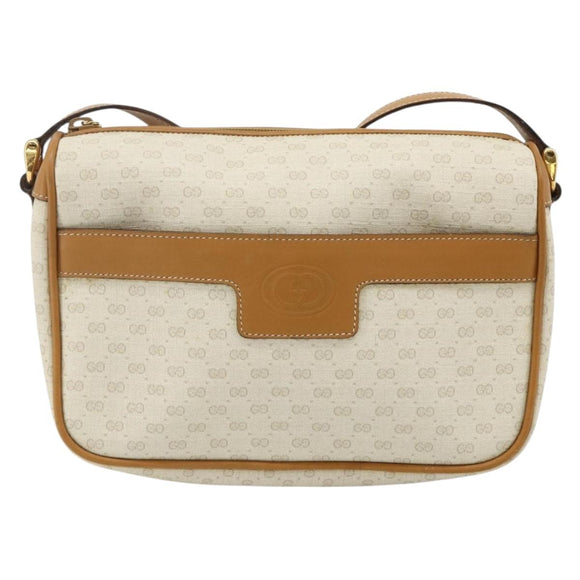 GUCCI Micro GG Supreme Shoulder Bag PVC White Gold 001 14 0412 Auth 180108
