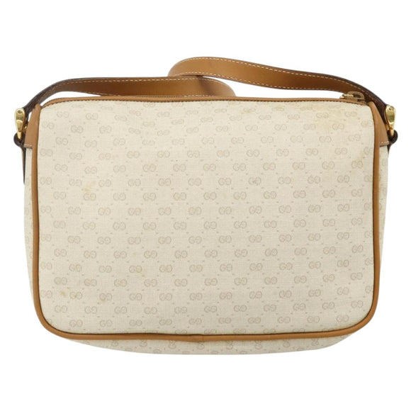 GUCCI Micro GG Supreme Shoulder Bag PVC White Gold 001 14 0412 Auth 180108