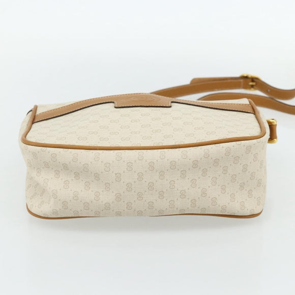 GUCCI Micro GG Supreme Shoulder Bag PVC White Gold 001 14 0412 Auth 180108