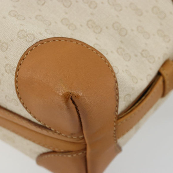 GUCCI Micro GG Supreme Shoulder Bag PVC White Gold Auth 180109