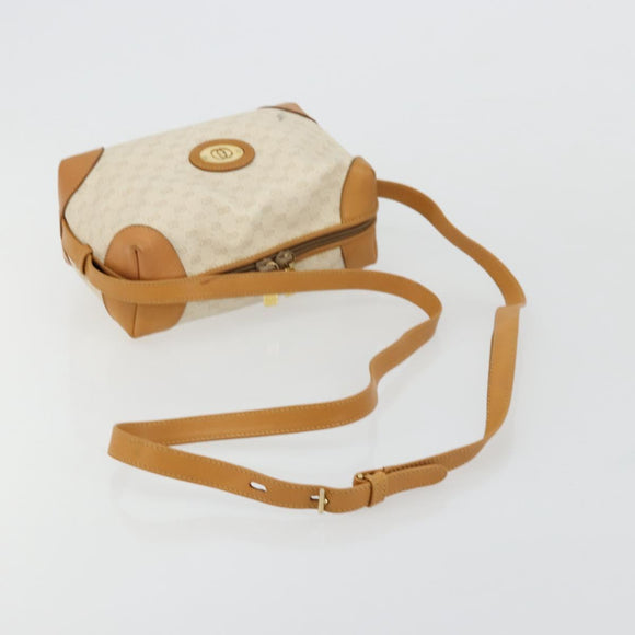 GUCCI Micro GG Supreme Shoulder Bag PVC White Gold Auth 180109