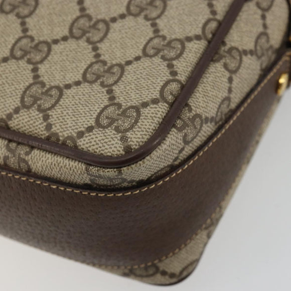 GUCCI GG Supreme Web Sherry Line Bag PVC Beige Gold 001 56 0860 Auth 180110