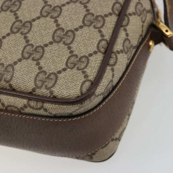 GUCCI GG Supreme Web Sherry Line Bag PVC Beige Gold 001 56 0860 Auth 180110