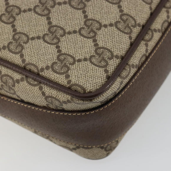 GUCCI GG Supreme Web Sherry Line Bag PVC Beige Gold 001 56 0860 Auth 180110