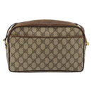 GUCCI GG Supreme Web Sherry Line Bag PVC Beige Gold 001 56 0860 Auth 180110-2