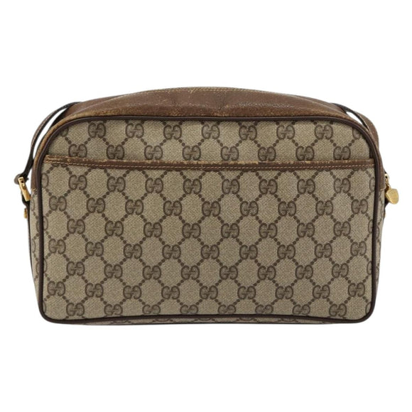 GUCCI GG Supreme Web Sherry Line Bag PVC Beige Gold 001 56 0860 Auth 180110
