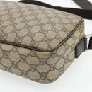 GUCCI GG Supreme Shoulder Bag PVC Beige Silver 114291 Auth 180111-12