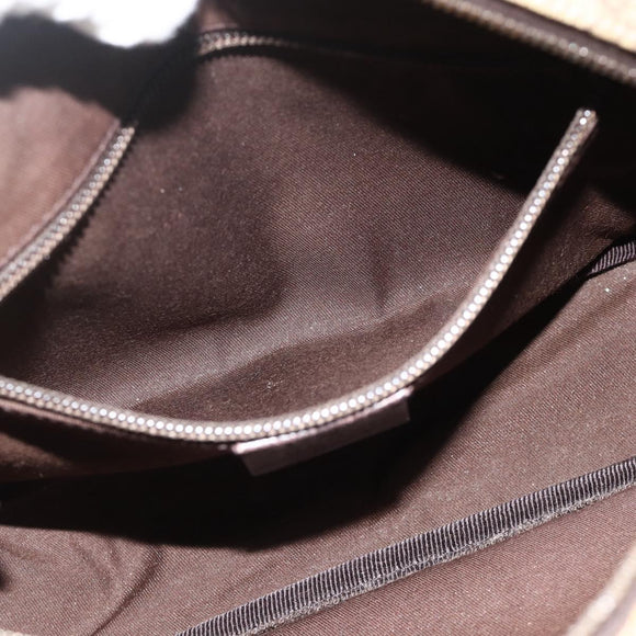 GUCCI GG Supreme Shoulder Bag PVC Beige Silver 114291 Auth 180111
