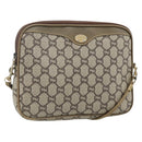 GUCCI GG Plus Supreme Shoulder Bag PVC Beige Gold Auth 180113-1