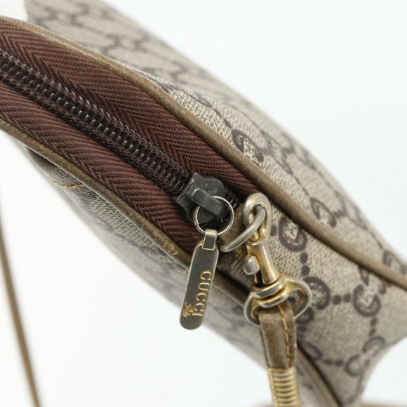 GUCCI GG Plus Supreme Shoulder Bag PVC Beige Gold Auth 180113