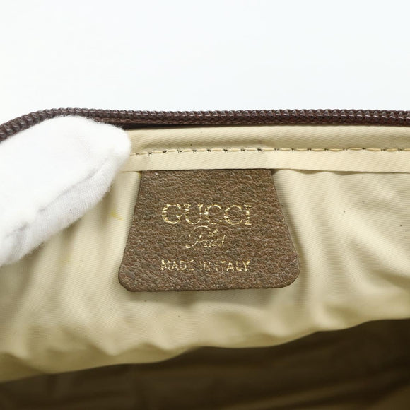 GUCCI GG Plus Supreme Shoulder Bag PVC Beige Gold Auth 180113