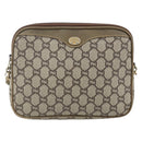 GUCCI GG Plus Supreme Shoulder Bag PVC Beige Gold Auth 180113-2