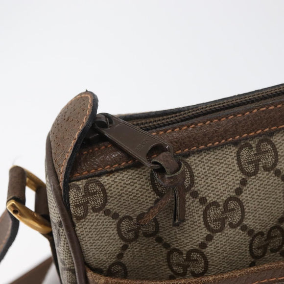 GUCCI GG Supreme Web Sherry Line Bag PVC Beige Gold 89 02 032 Auth 180114