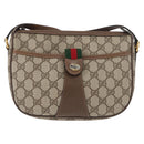 GUCCI GG Supreme Web Sherry Line Bag PVC Beige Gold 89 02 032 Auth 180114-13