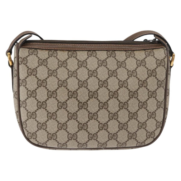 GUCCI GG Supreme Web Sherry Line Bag PVC Beige Gold 89 02 032 Auth 180114