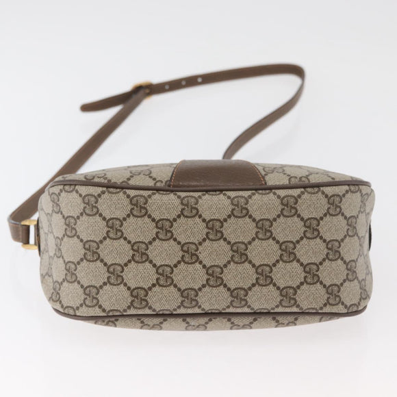 GUCCI GG Supreme Web Sherry Line Bag PVC Beige Gold 89 02 032 Auth 180114
