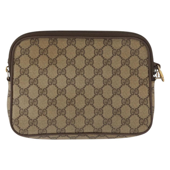 GUCCI GG Supreme Shoulder Bag PVC Beige Gold 89 02 068 Auth 180116