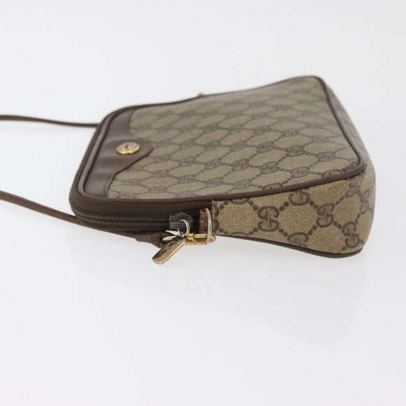 GUCCI GG Supreme Shoulder Bag PVC Beige Gold 89 02 068 Auth 180116