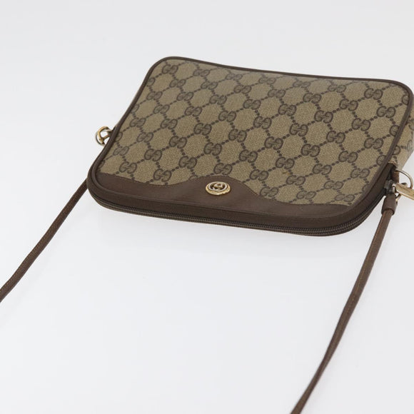 GUCCI GG Supreme Shoulder Bag PVC Beige Gold 89 02 068 Auth 180116