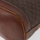 CELINE Macadam Canvas Purse Shoulder Bag PVC Leather Brown Gold Auth 180118-11