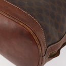 CELINE Macadam Canvas Purse Shoulder Bag PVC Leather Brown Gold Auth 180118-13