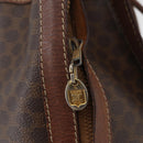 CELINE Macadam Canvas Purse Shoulder Bag PVC Leather Brown Gold Auth 180118-14