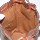 CELINE Macadam Canvas Purse Shoulder Bag PVC Leather Brown Gold Auth 180118-18