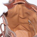 CELINE Macadam Canvas Purse Shoulder Bag PVC Leather Brown Gold Auth 180118-19