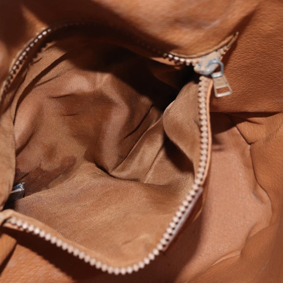 CELINE Macadam Canvas Purse Shoulder Bag PVC Leather Brown Gold Auth 180118