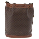 CELINE Macadam Canvas Purse Shoulder Bag PVC Leather Brown Gold Auth 180118-3