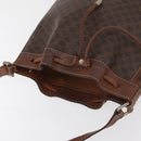 CELINE Macadam Canvas Purse Shoulder Bag PVC Leather Brown Gold Auth 180118-6