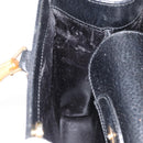 GUCCI Bamboo Tote Bag Leather Black Gold 002 0260 Auth 180119-17