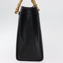GUCCI Bamboo Tote Bag Leather Black Gold 002 0260 Auth 180119-4