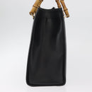 GUCCI Bamboo Tote Bag Leather Black Gold 002 0260 Auth 180119-5