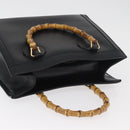 GUCCI Bamboo Tote Bag Leather Black Gold 002 0260 Auth 180119-6