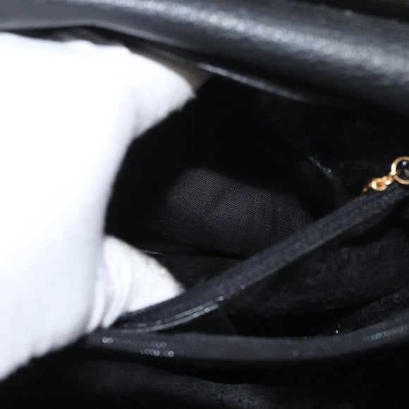 GUCCI Bamboo Tote Bag Suede Black Gold 002 1186 0260 Auth 180120