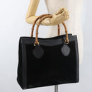 GUCCI Bamboo Tote Bag Suede Black Gold 002 1186 0260 Auth 180120-21