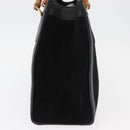 GUCCI Bamboo Tote Bag Suede Black Gold 002 1186 0260 Auth 180120-3