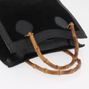 GUCCI Bamboo Tote Bag Suede Black Gold 002 1186 0260 Auth 180120-6