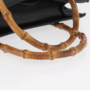 GUCCI Bamboo Tote Bag Suede Black Gold 002 1186 0260 Auth 180120-7