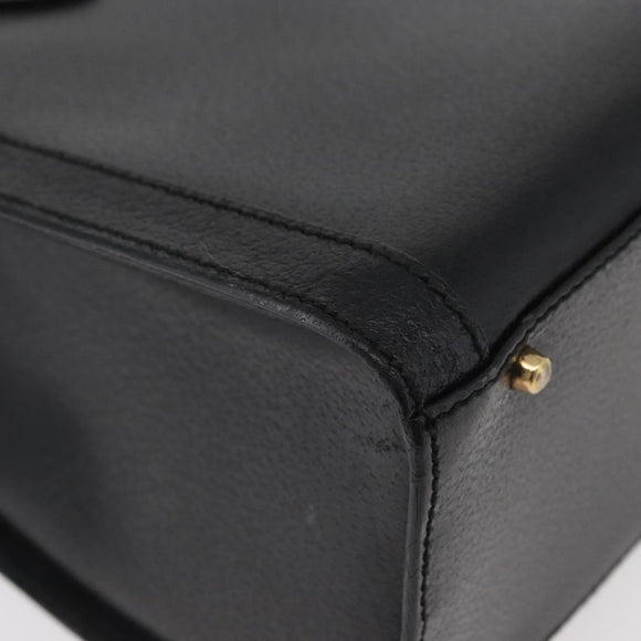 GUCCI Bamboo Tote Bag Leather Black Gold 002 2123 0260 Auth 180121