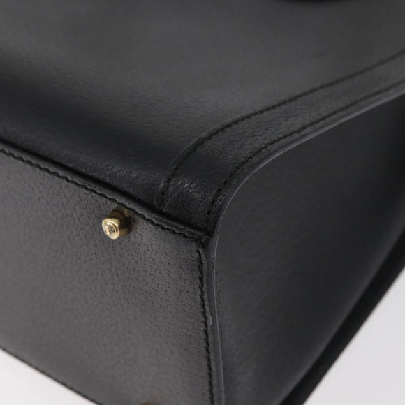 GUCCI Bamboo Tote Bag Leather Black Gold 002 2123 0260 Auth 180121