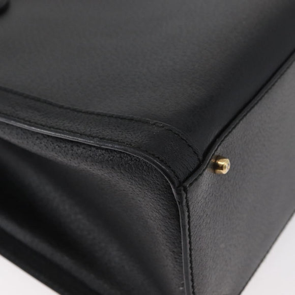 GUCCI Bamboo Tote Bag Leather Black Gold 002 2123 0260 Auth 180121