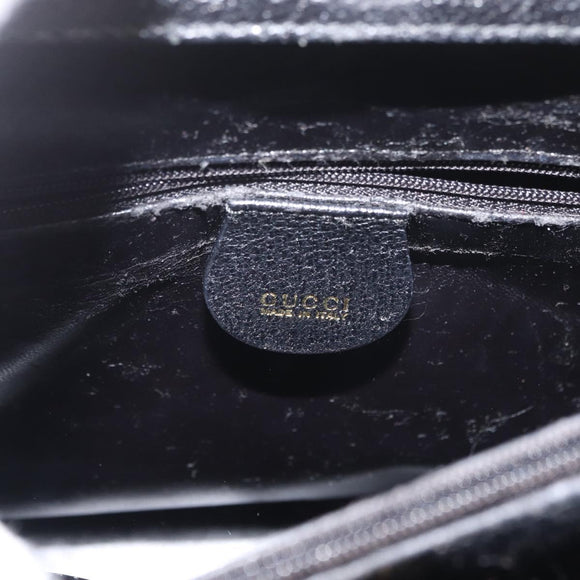 GUCCI Bamboo Tote Bag Leather Black Gold 002 2123 0260 Auth 180121