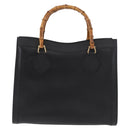 GUCCI Bamboo Tote Bag Leather Black Gold 002 2123 0260 Auth 180121-2