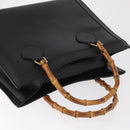 GUCCI Bamboo Tote Bag Leather Black Gold 002 2123 0260 Auth 180121-6