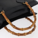 GUCCI Bamboo Tote Bag Leather Black Gold 002 2123 0260 Auth 180121-7